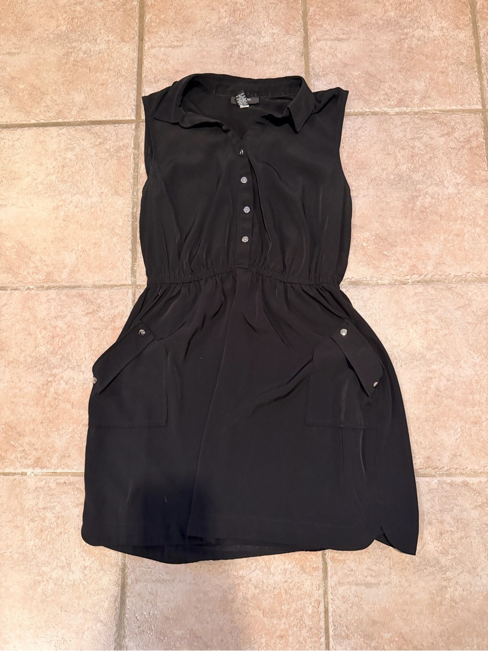 Alfani Black Sleeveless Shirt Dress